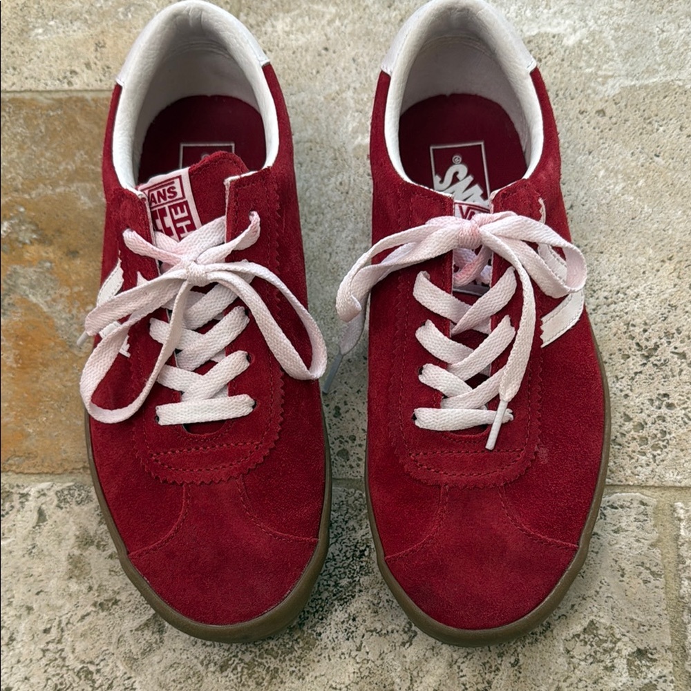 Vans Burgundy Suede Sneakers